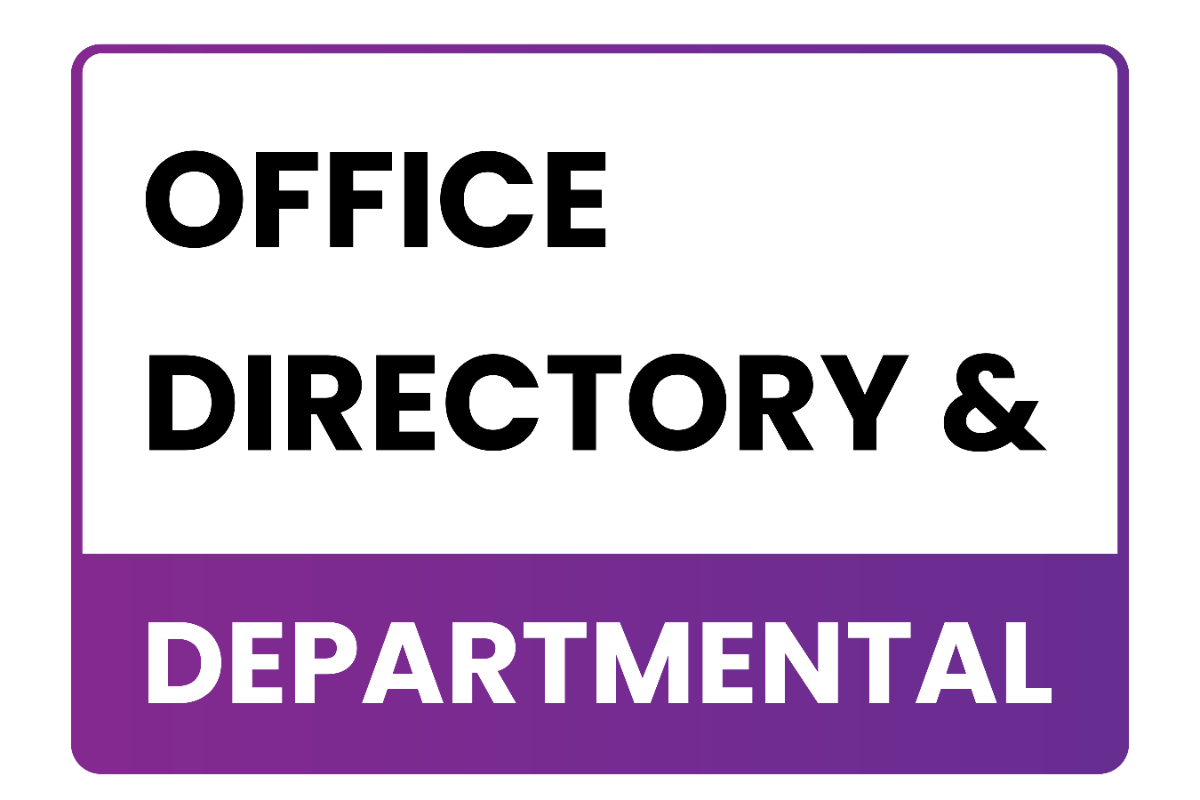 Office Directory and Departmental Sign Template