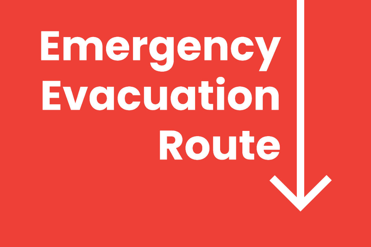Emergency Evacuation Route Sign Template