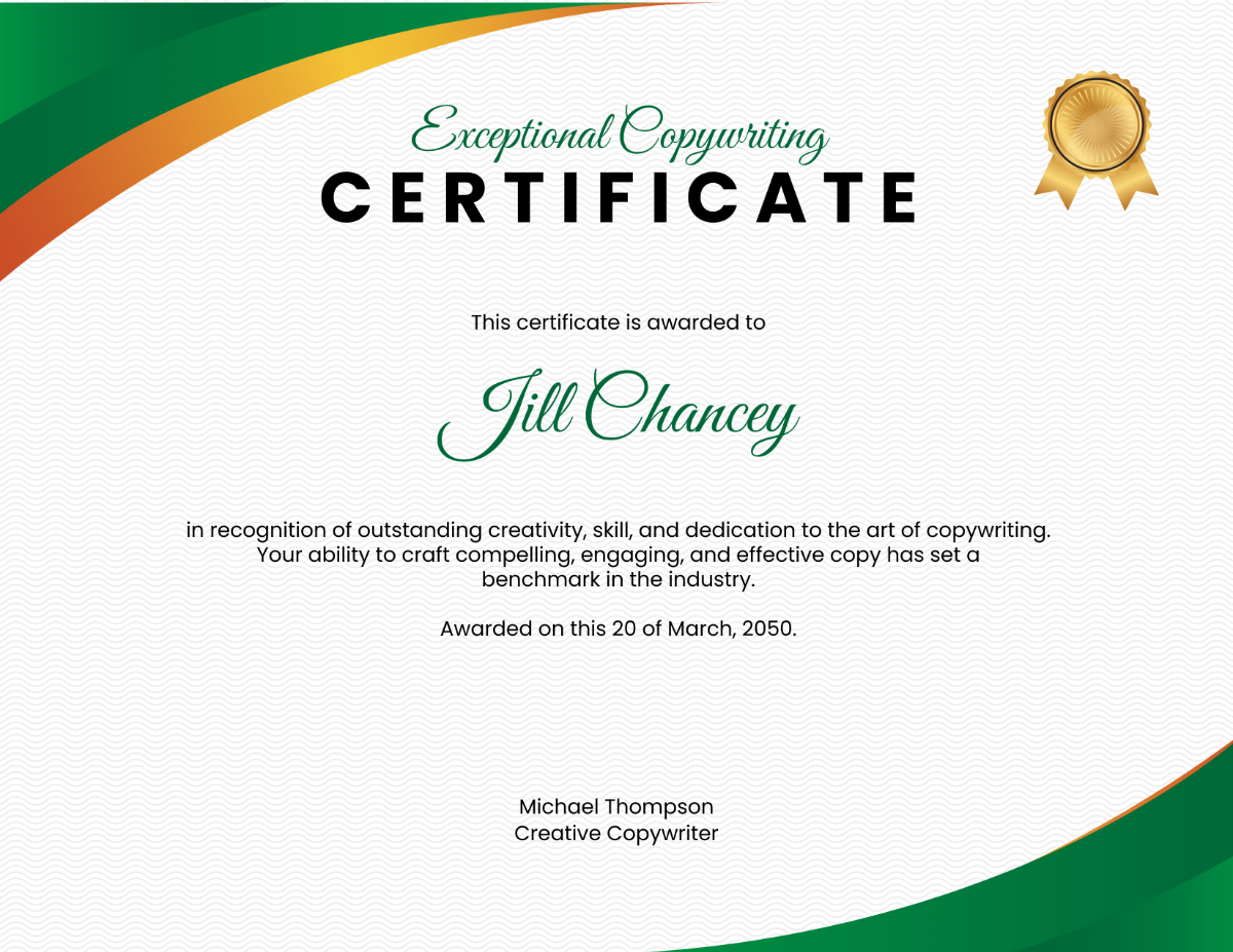 Exceptional Copywriting Certificate