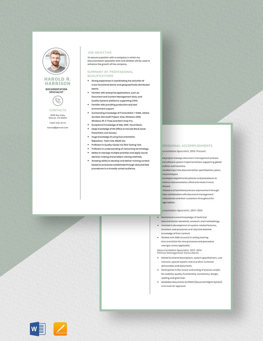 Documentation Specialist Resume