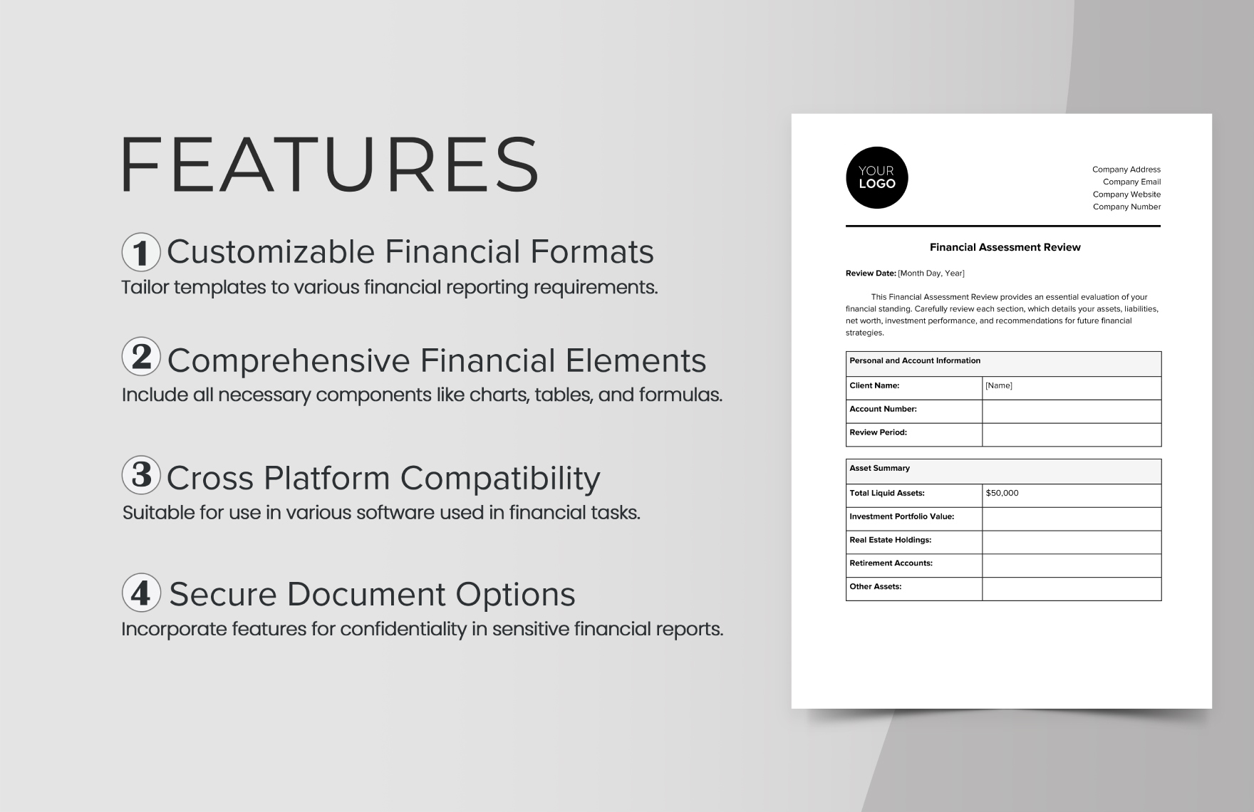 Financial Assessment Review Template