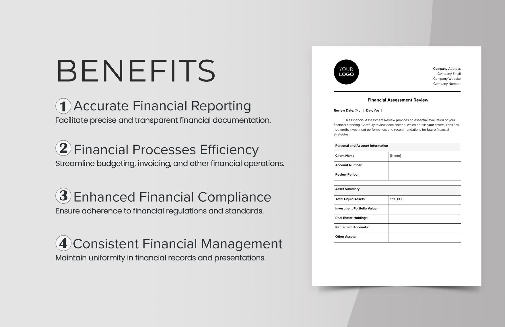 Financial Assessment Review Template