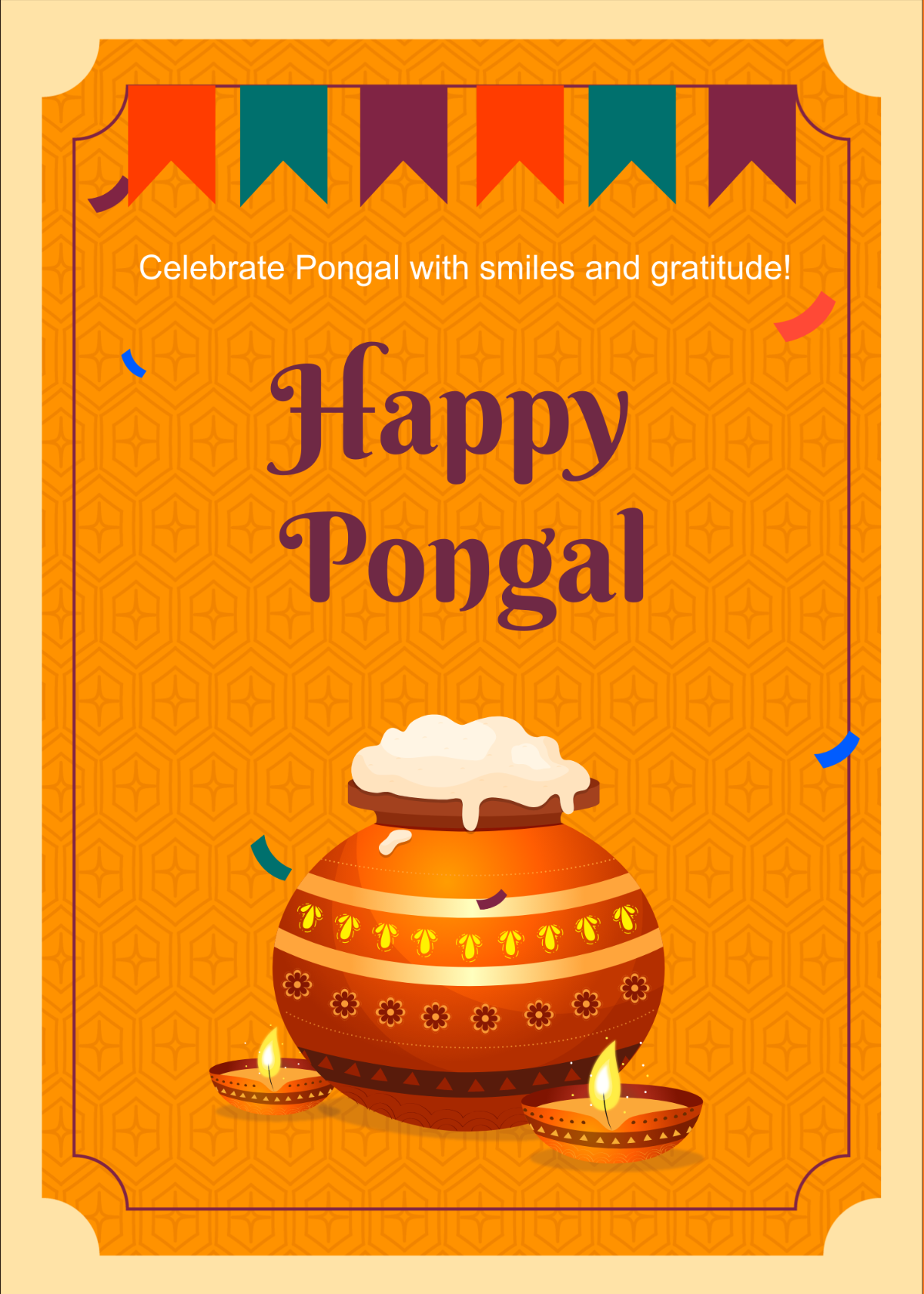 Greeting Card for Pongal Template