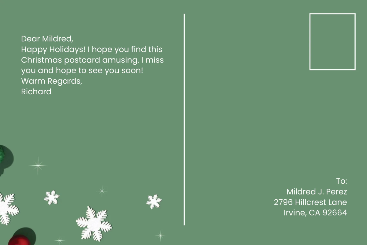 Free Christmas Postcard Design Template to Edit Online