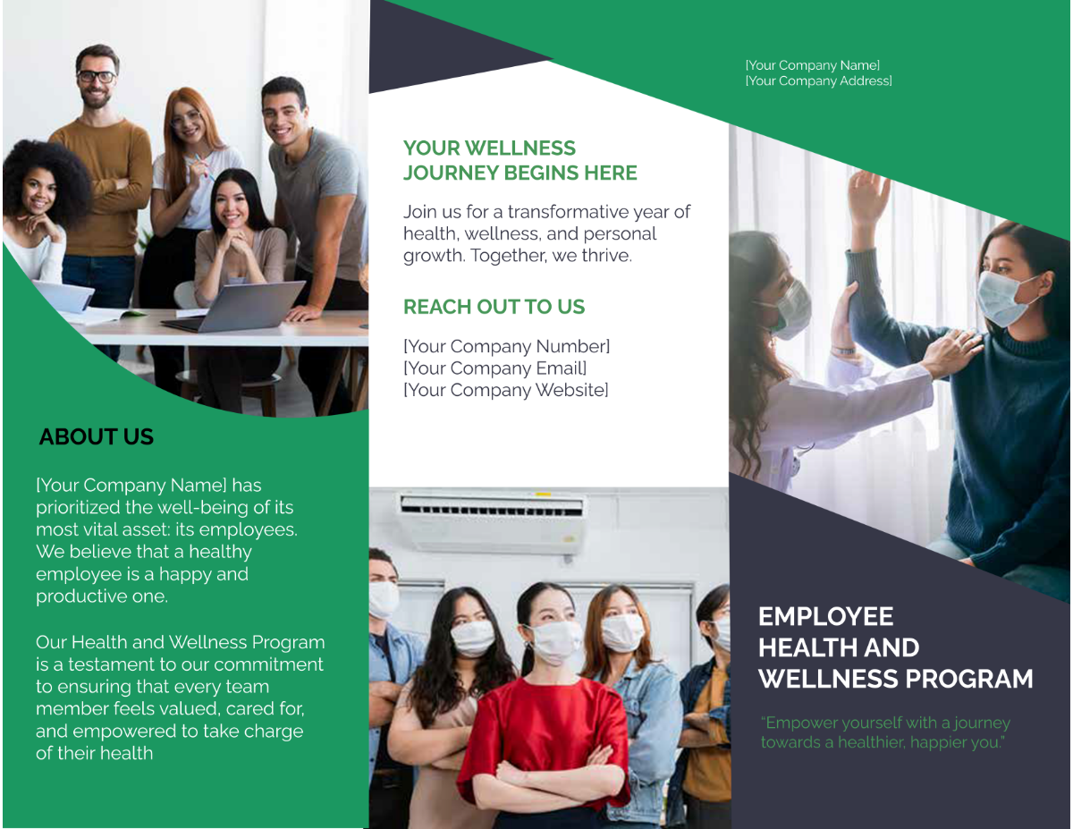 Employee Health and Wellness Program Brochure HR Template