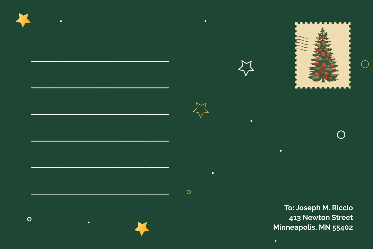 Free Xmas Postcard Template to Edit Online