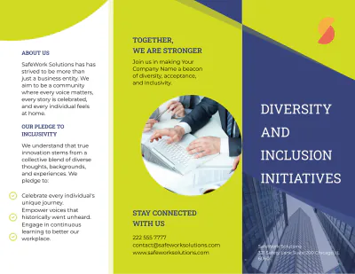 Free Diversity and Inclusion Initiatives Brochure HR Template to Edit Online