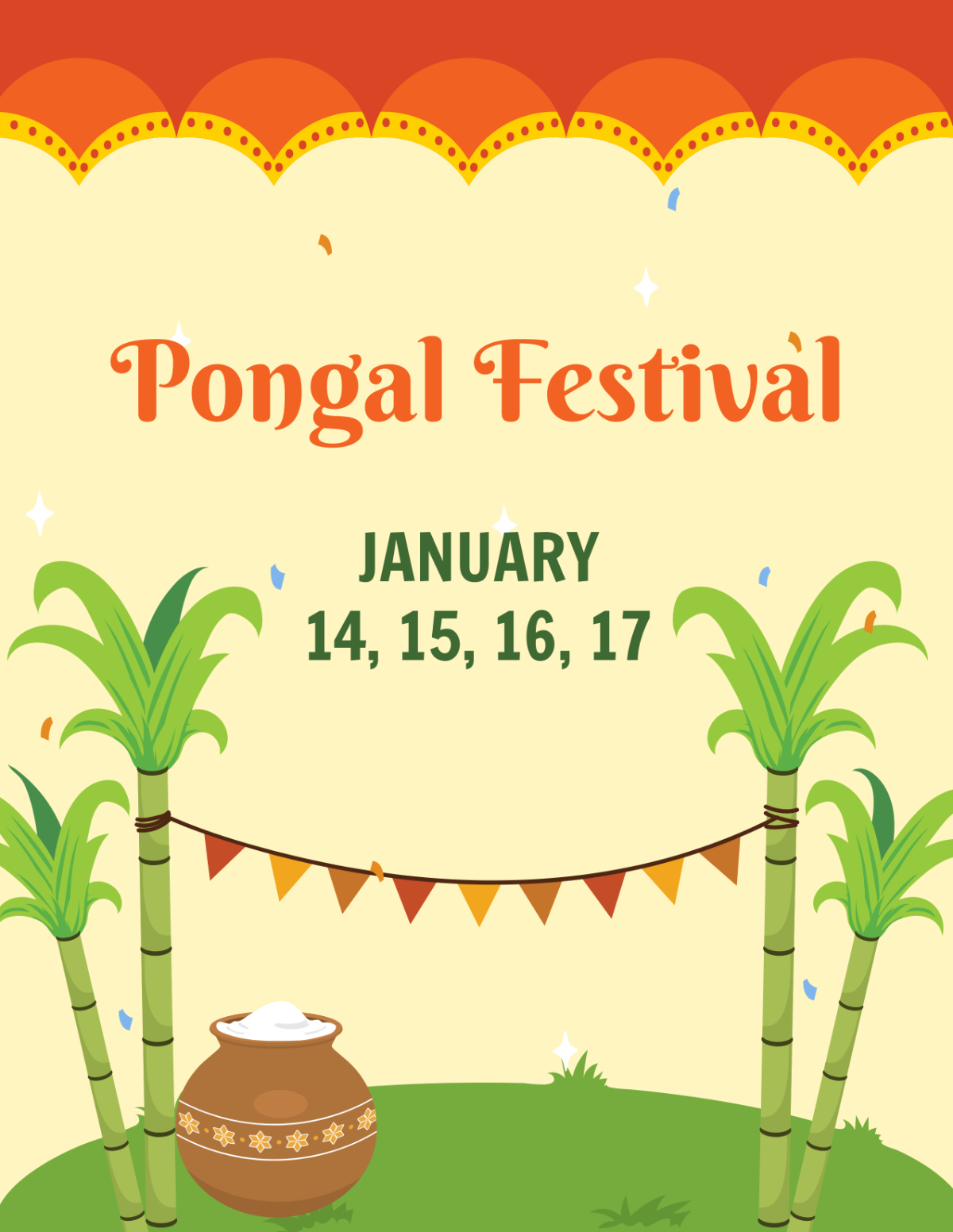 Pongal Holiday Announcement Template