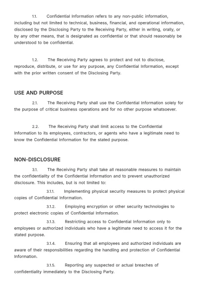Free Confidentiality NDA HR Template to Edit Online
