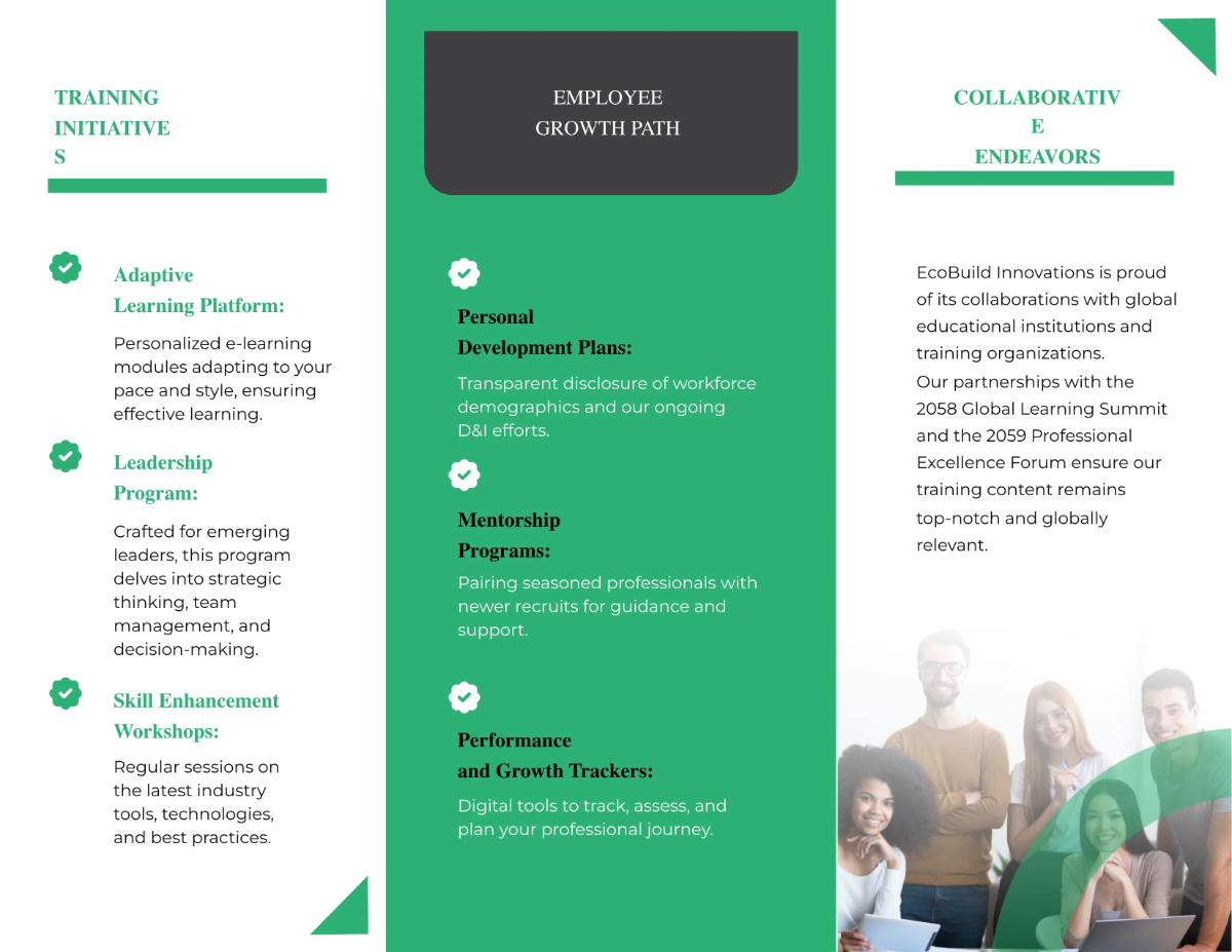 Free Training and Development Brochure HR Template to Edit Online