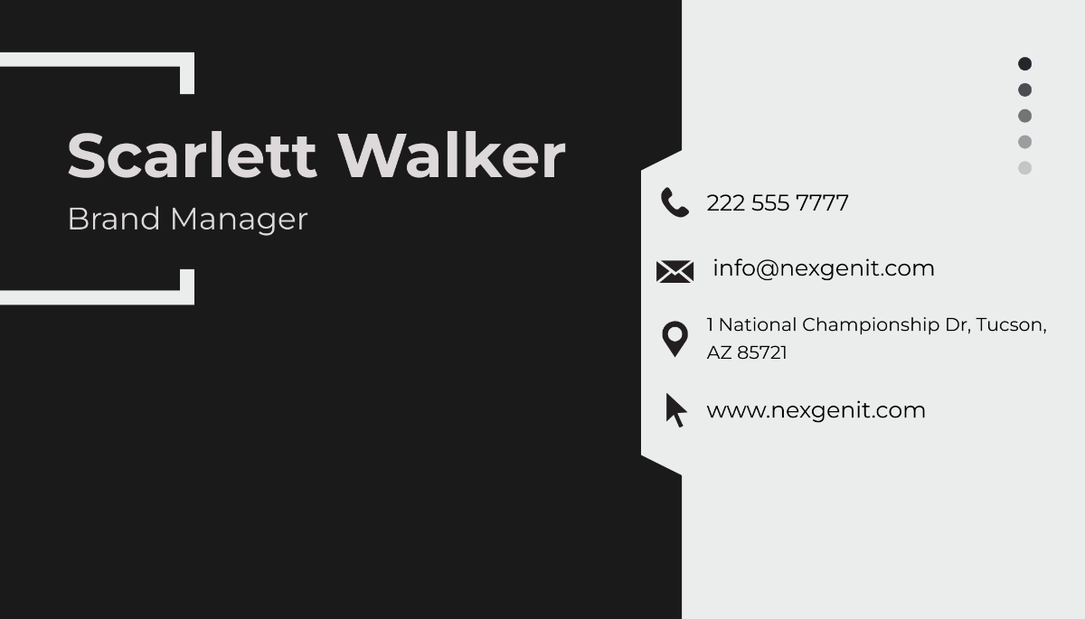 Brand Manager Business Card