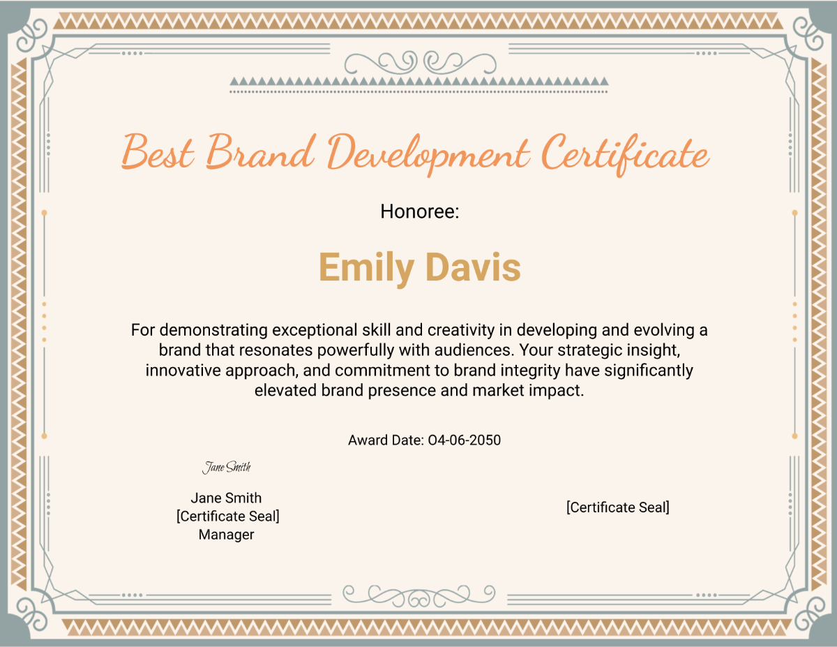 Best Brand Development Certificate Template - Edit Online & Download