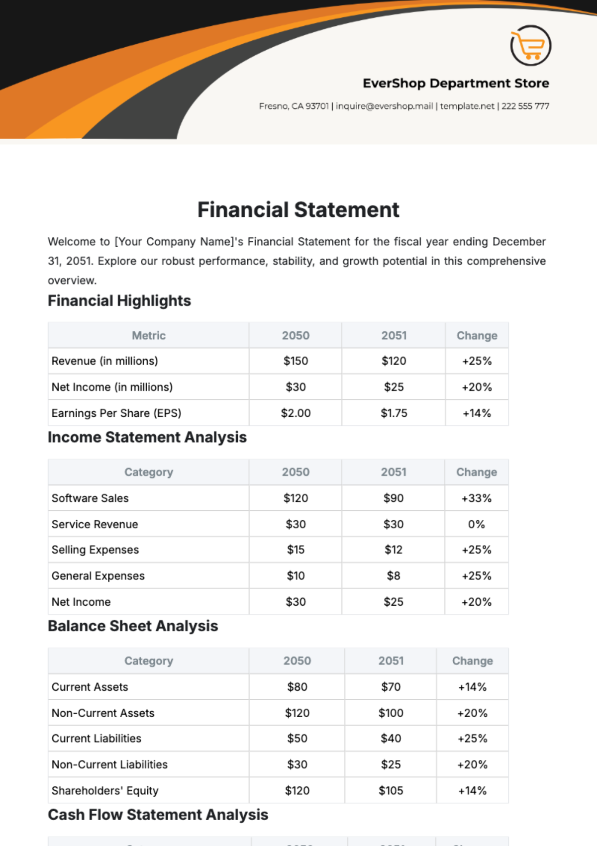 Financial Statement Template - Edit Online & Download