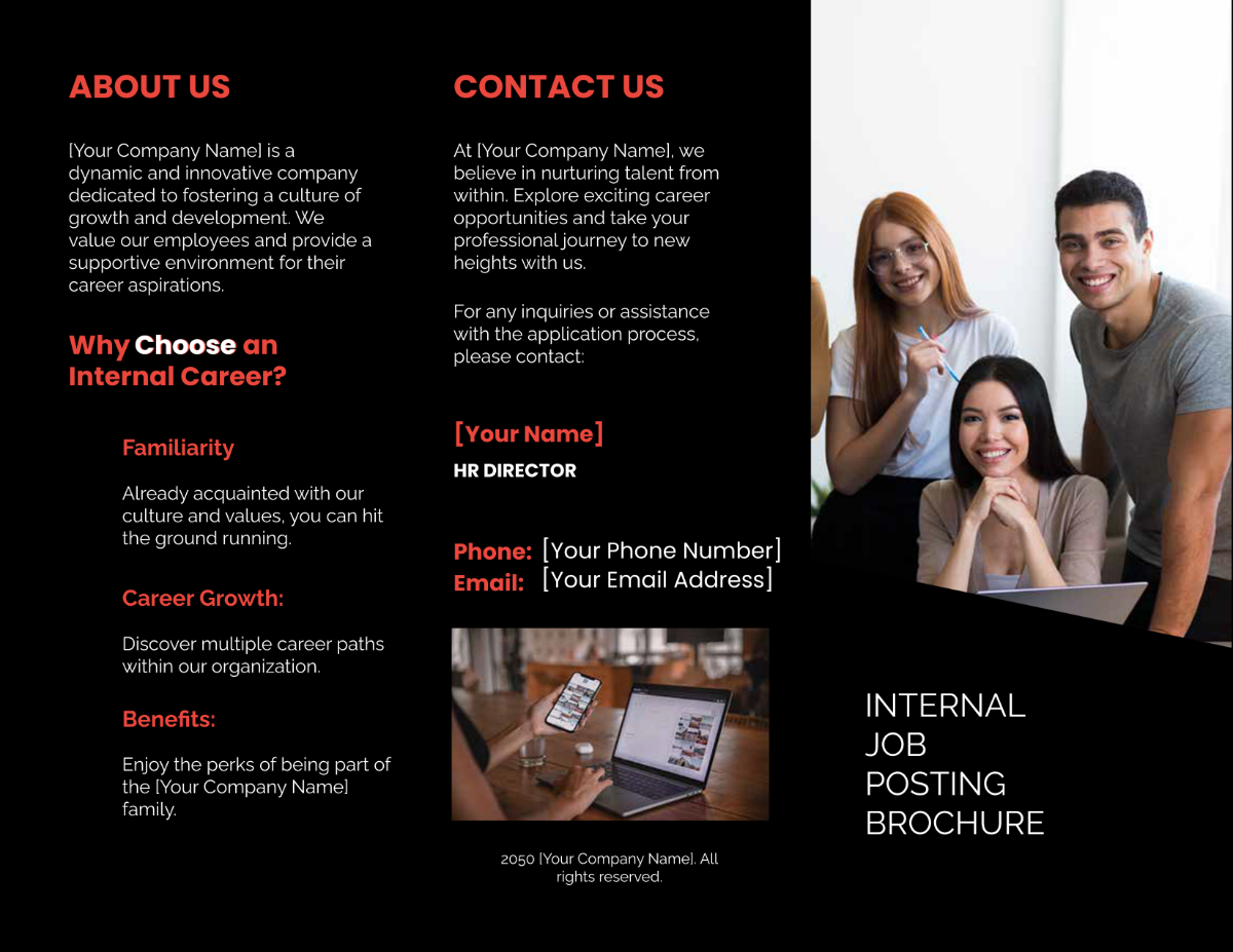 Internal Job Posting Brochure HR Template