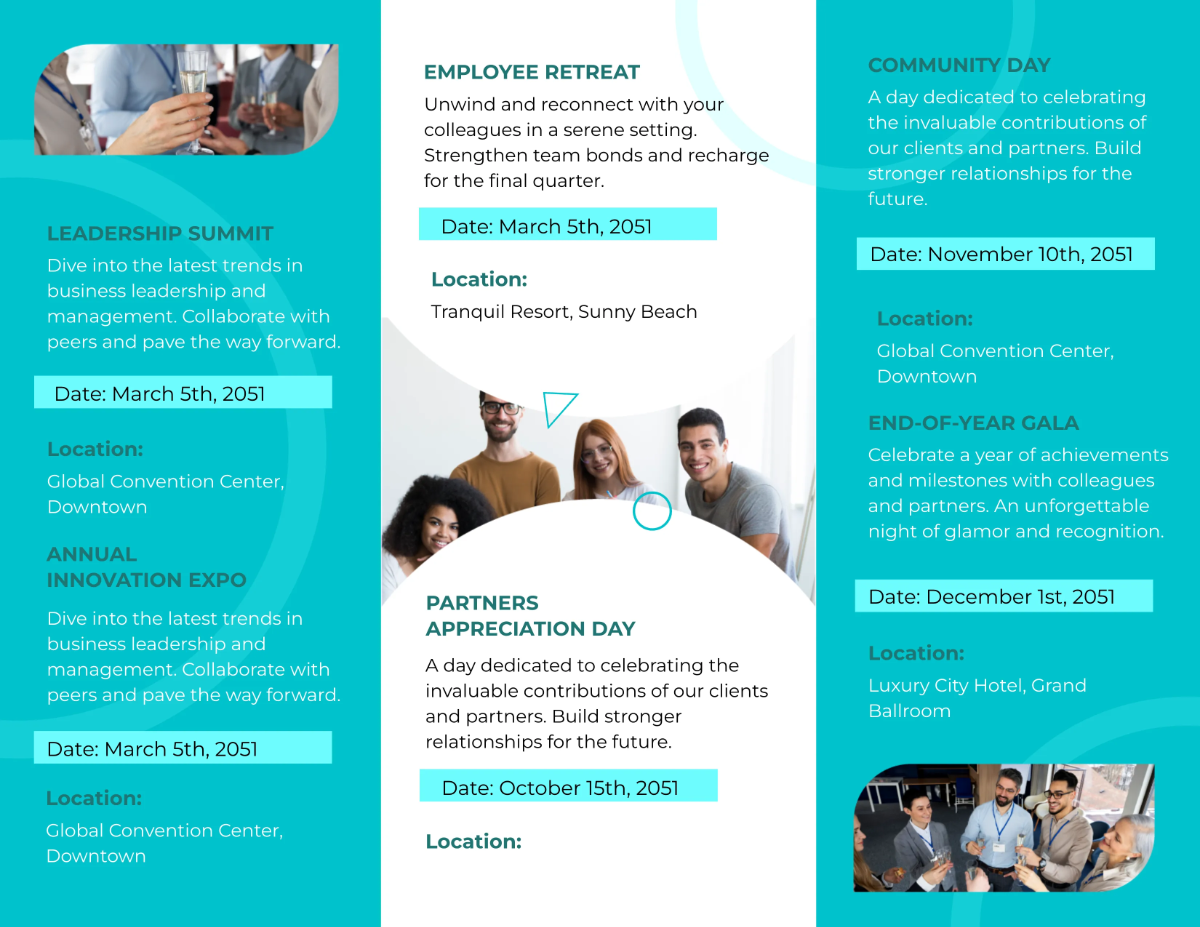 Free Company Events Brochure HR Template to Edit Online