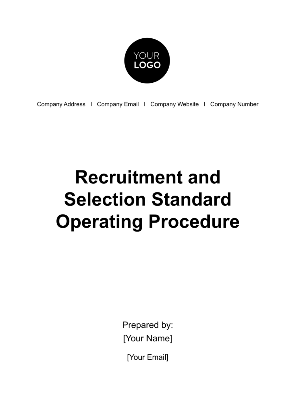 Recruitment and Selection Standard Operating Procedure (SOP) HR Template