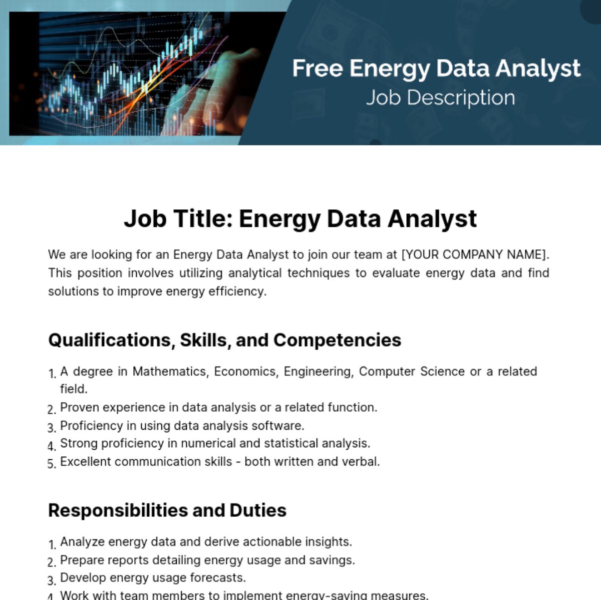 Free Energy Data Analyst Job Description Template