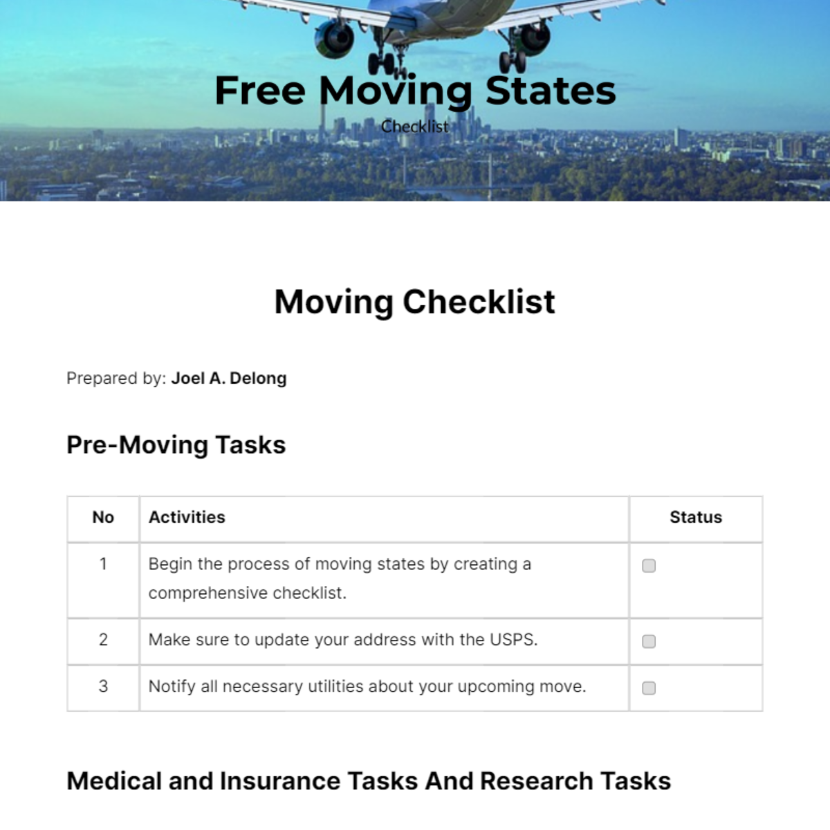 Moving States Checklist Template Edit Online & Download Example