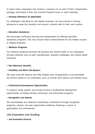 Free Compensation Structure Outline HR Template to Edit Online
