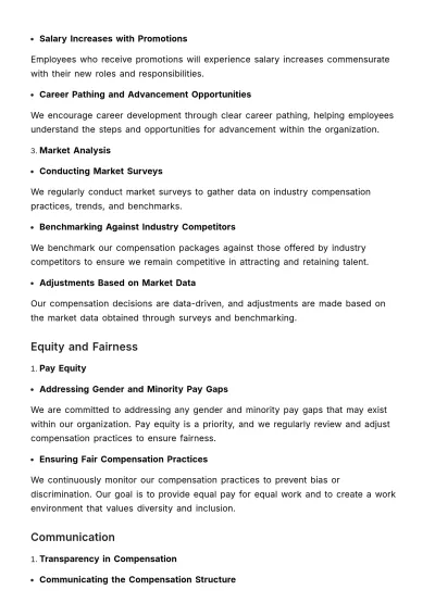 Free Compensation Structure Outline HR Template to Edit Online