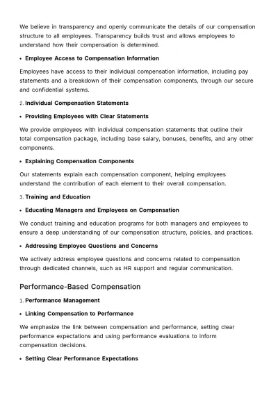 Free Compensation Structure Outline HR Template to Edit Online