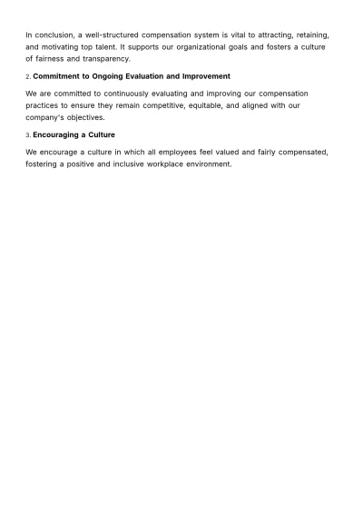 Free Compensation Structure Outline HR Template to Edit Online