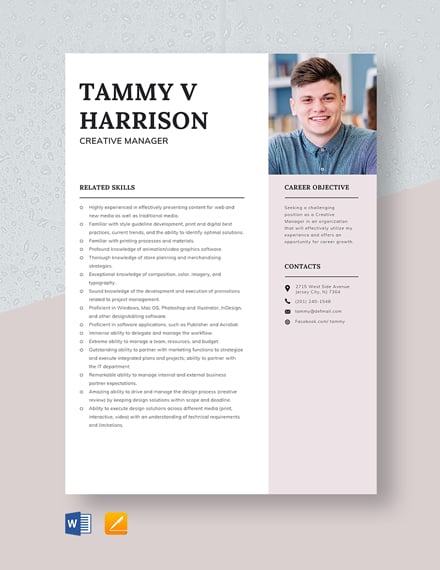 Creative Manager Resume