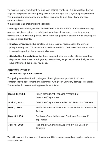 Free Policy Amendment Resolution HR Template to Edit Online