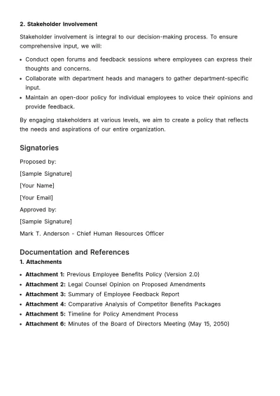 Free Policy Amendment Resolution HR Template to Edit Online