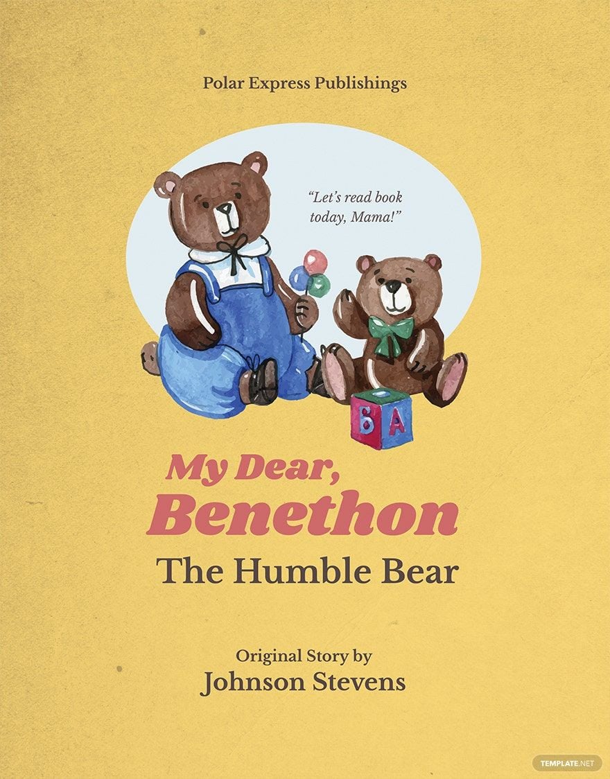 Children's Book Cover Template in Illustrator, Vector, Image