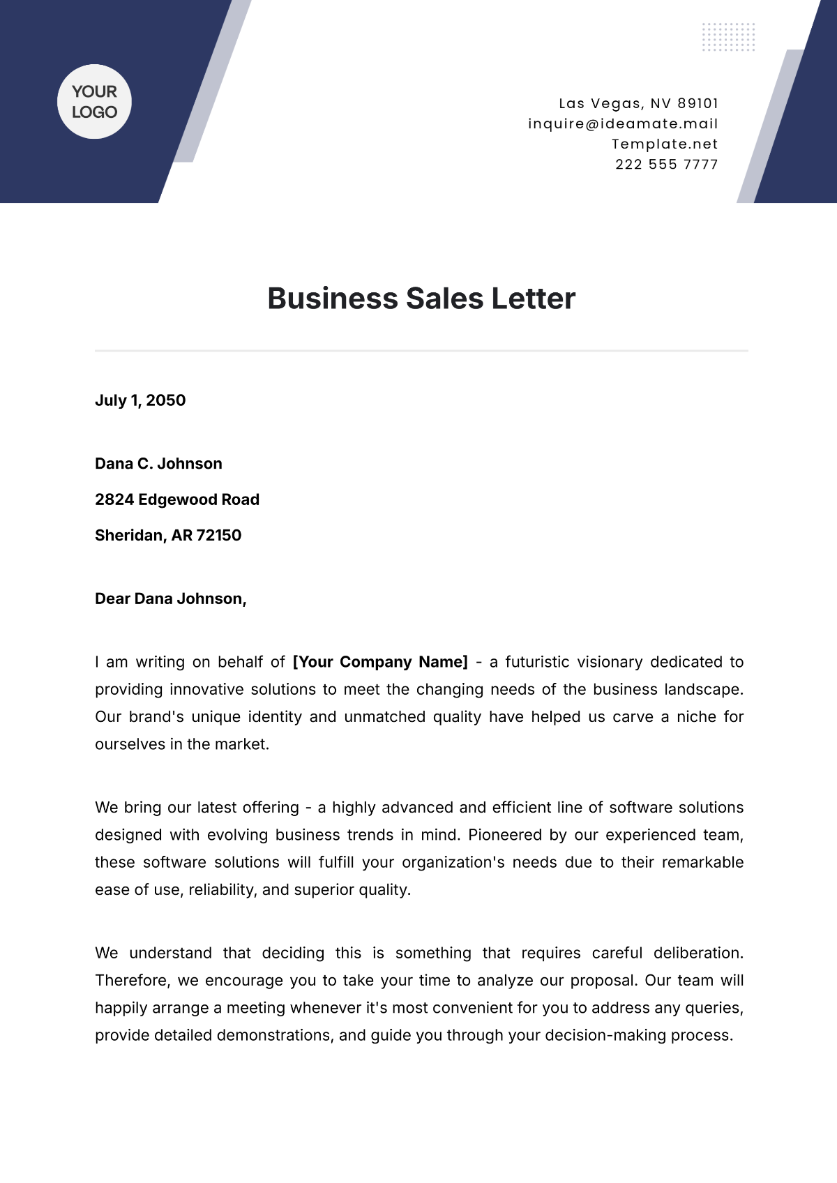 Business Sales Letter Template - Edit Online & Download