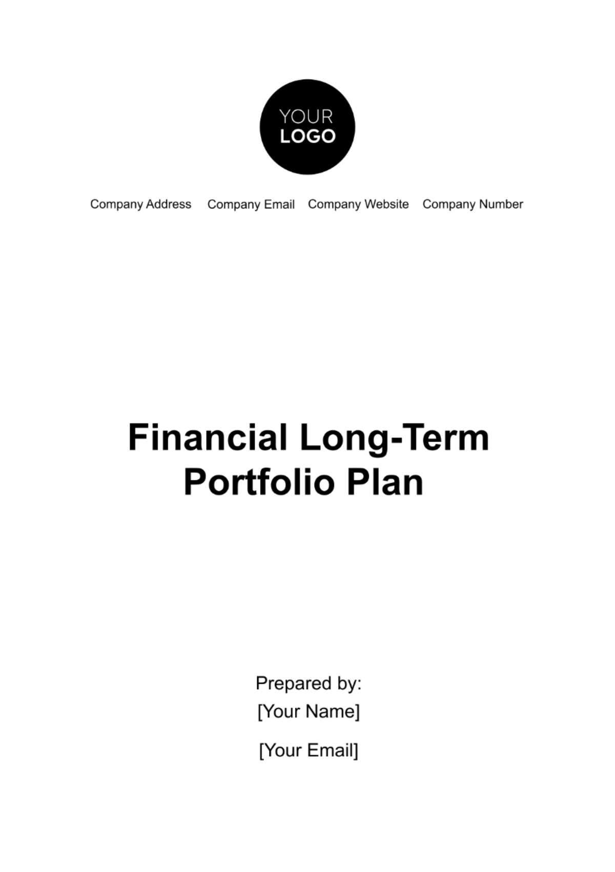 Financial Long-Term Portfolio Plan Template
