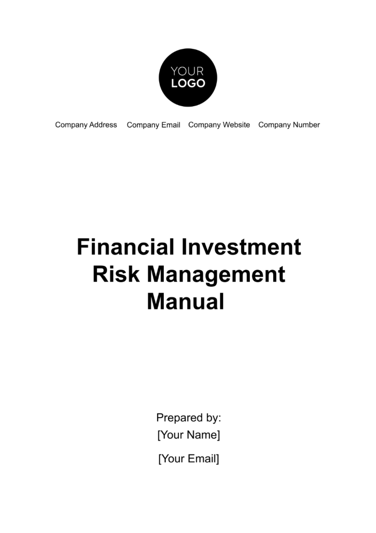 Financial Investment Risk Management Manual Template