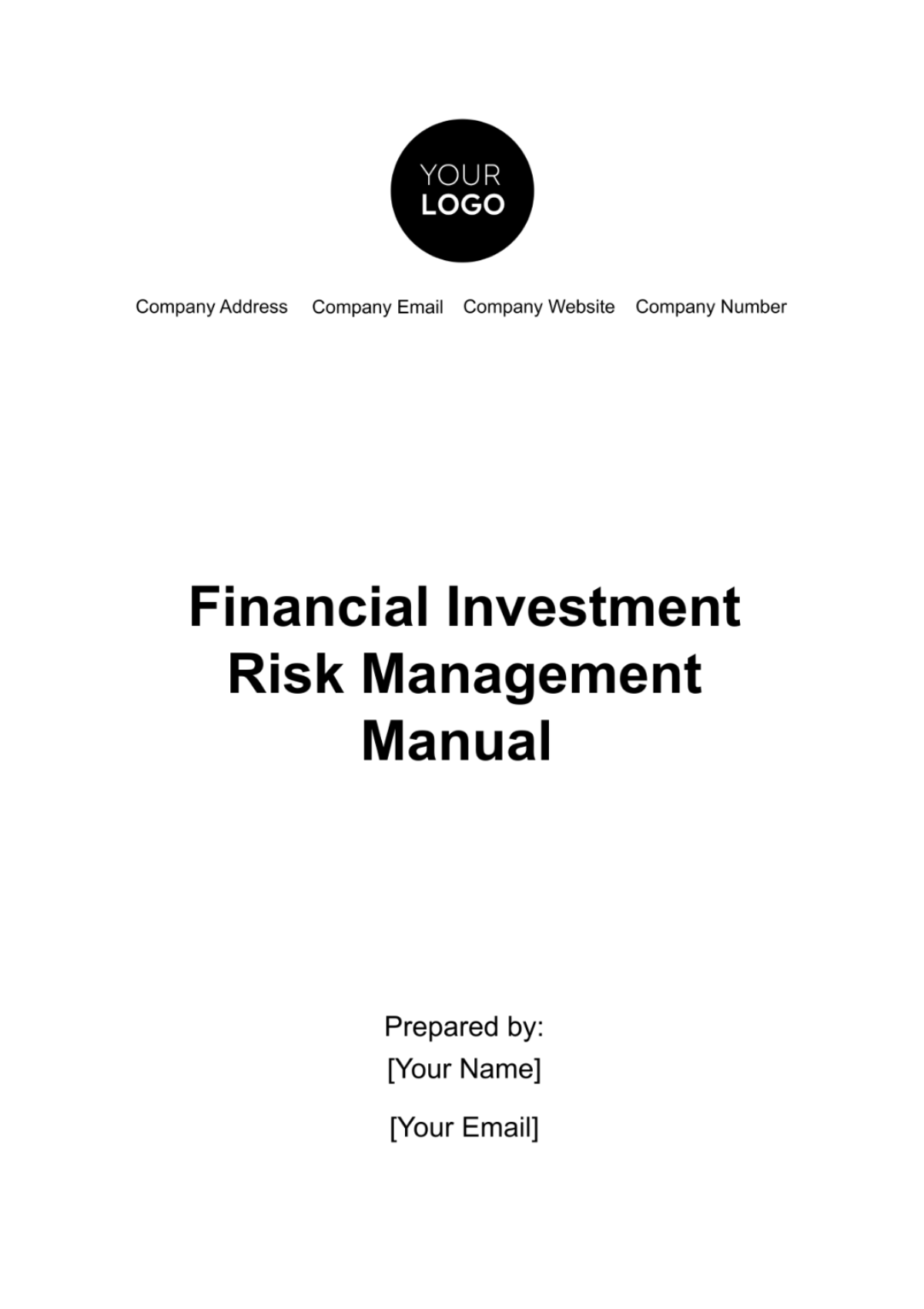 Financial Investment Risk Management Manual Template