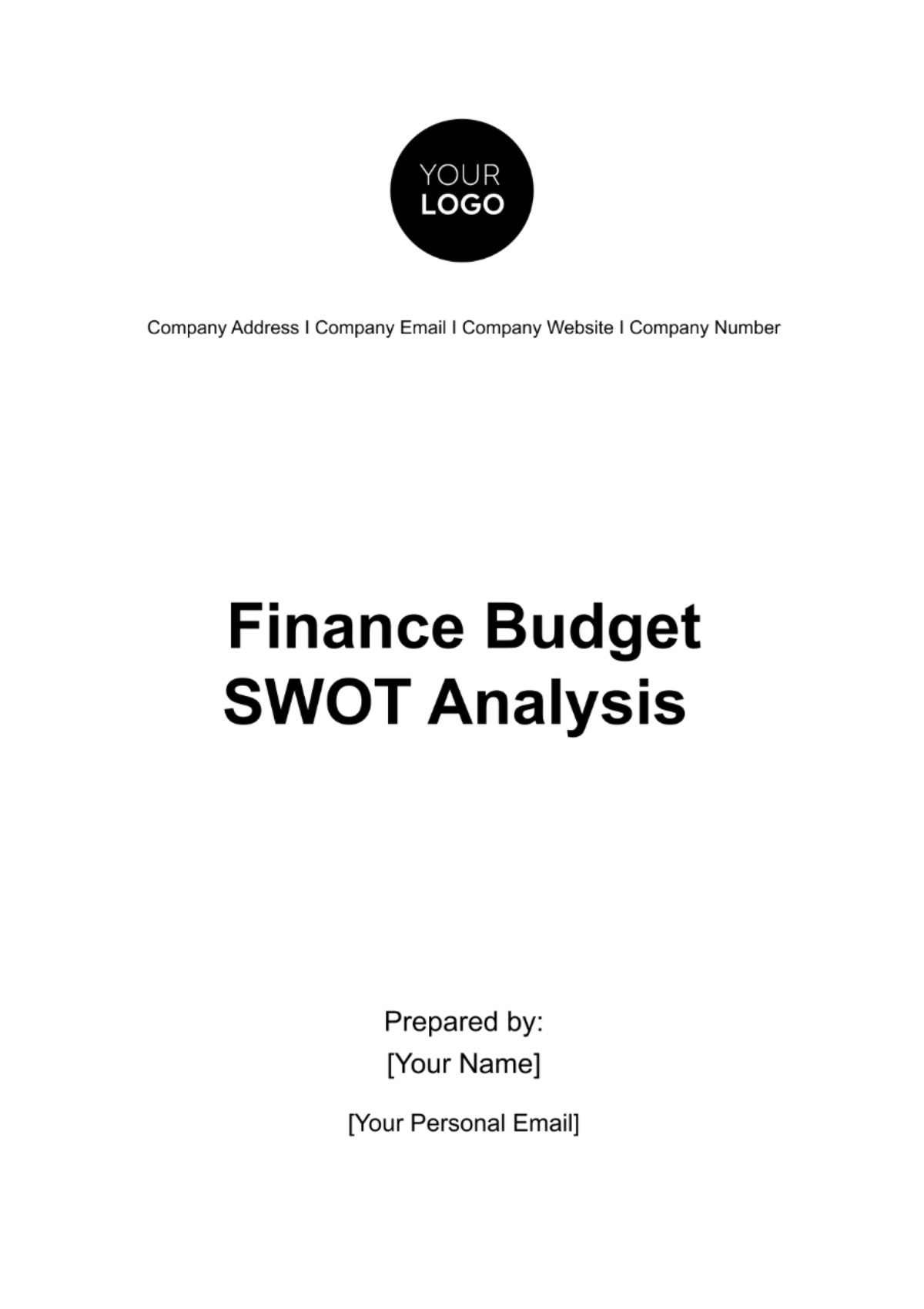 Finance Budget SWOT Analysis Template