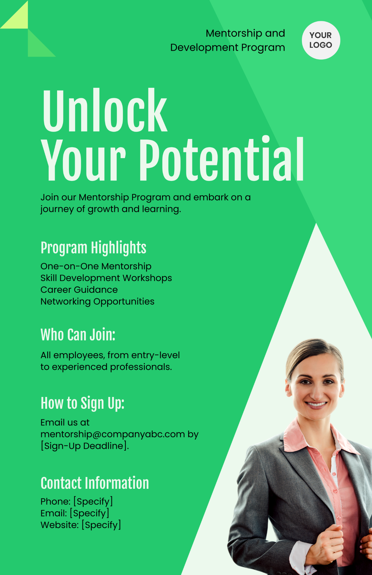 Mentorship and Development Program Poster HR Template
