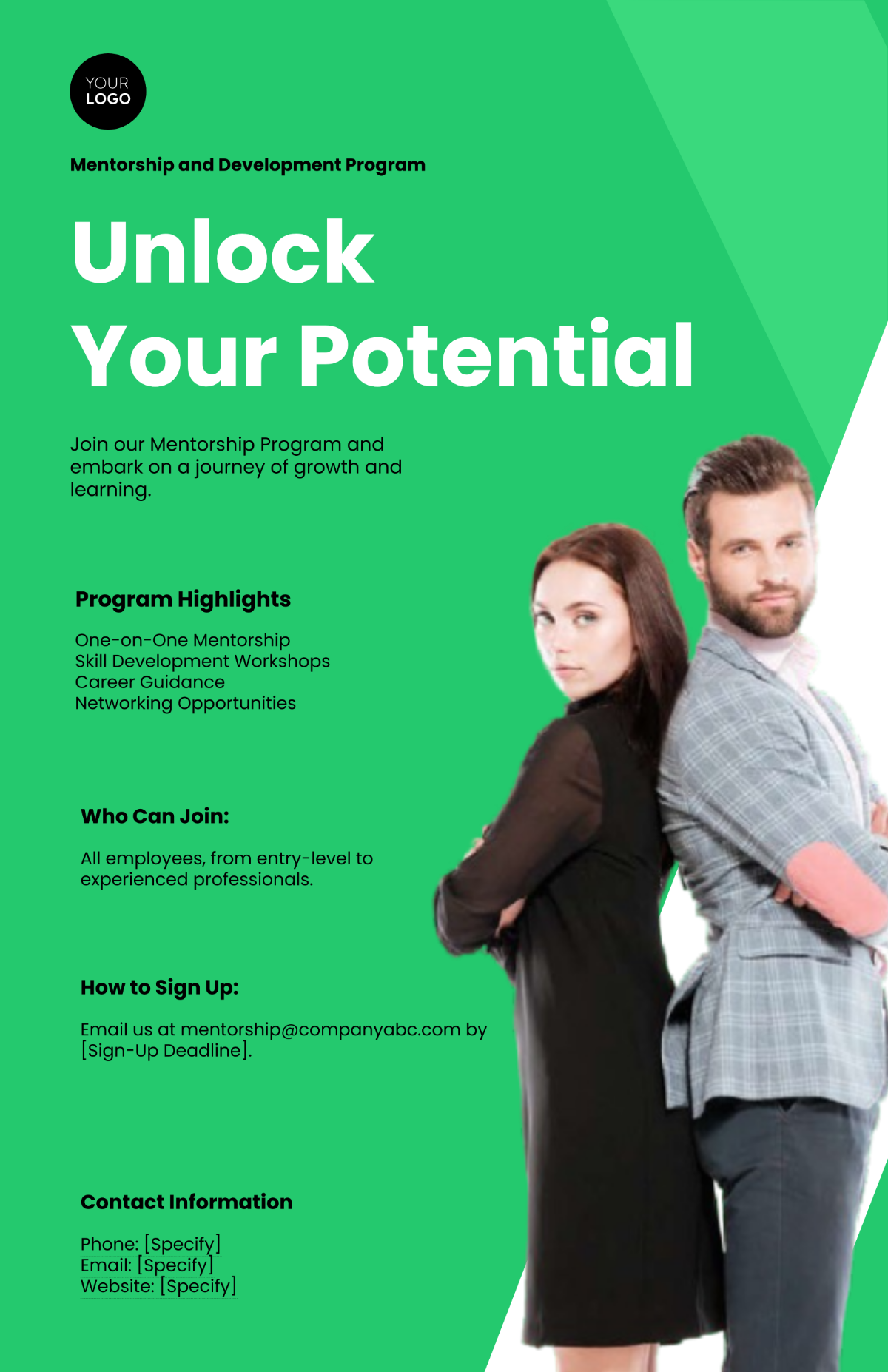 Mentorship and Development Program Poster HR Template