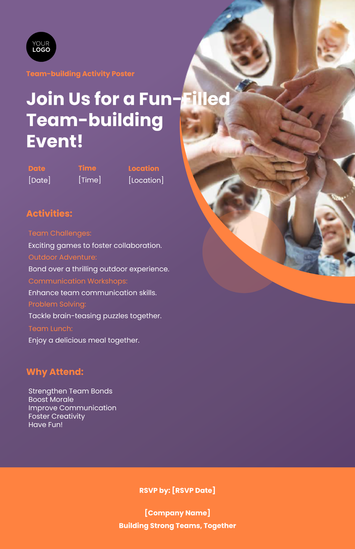 Free Team-building Activity Poster HR Template