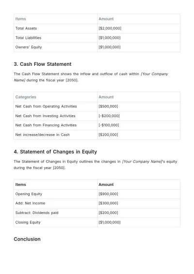 Free Financial Investment Report Template to Edit Online