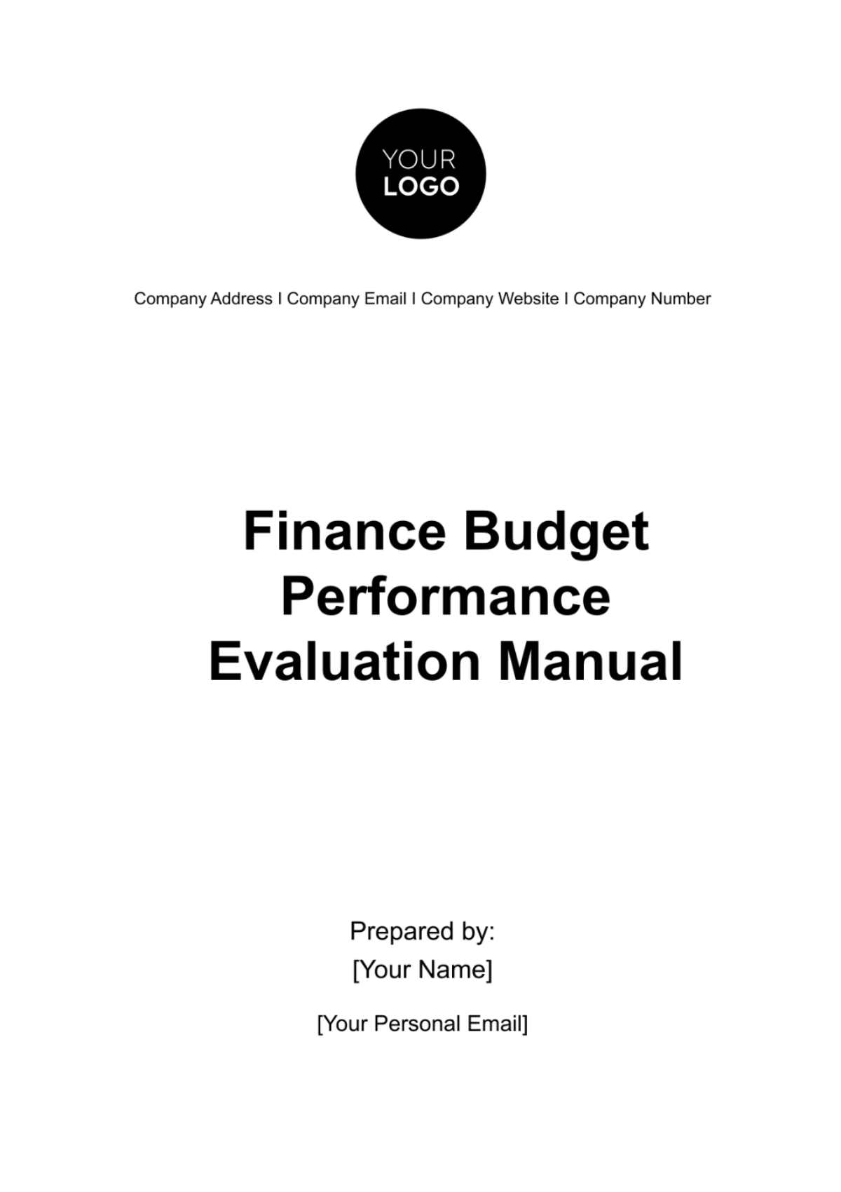 Finance Budget Performance Evaluation Manual Template