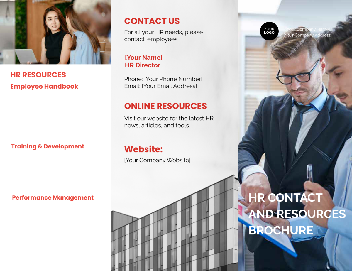 HR Contact and Resources Brochure HR Template