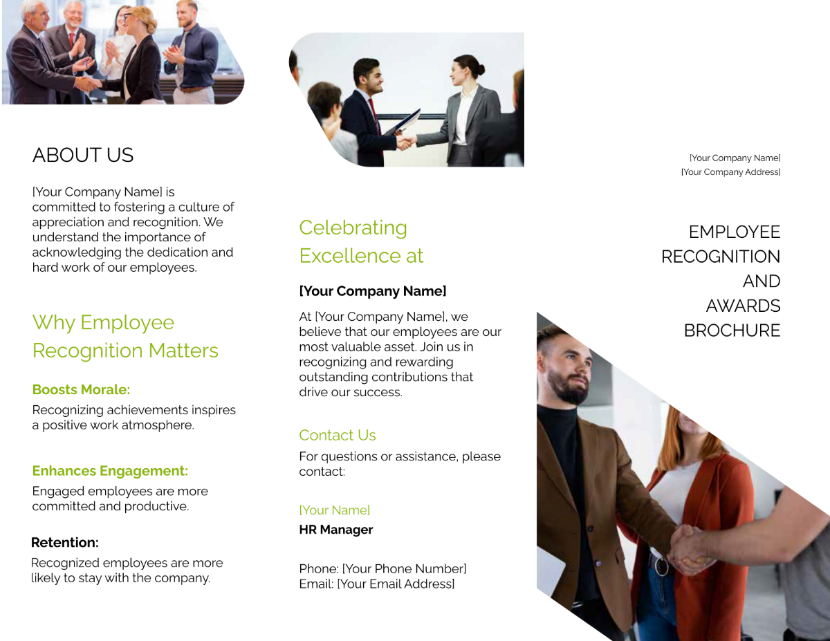 Employee Recognition and Awards Brochure HR Template