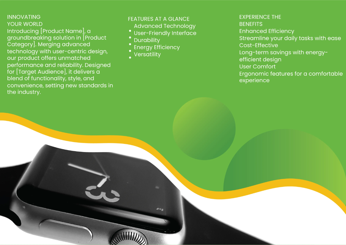 Free Product Features and Advantages Pamphlet Template to Edit Online