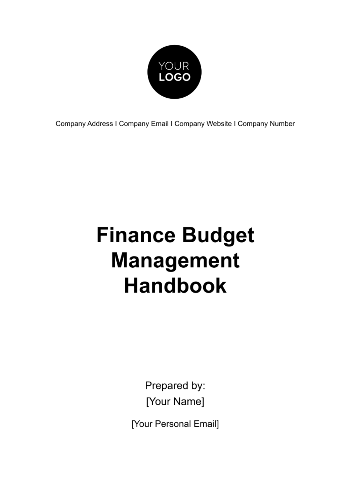 Finance Budget Management Handbook Template