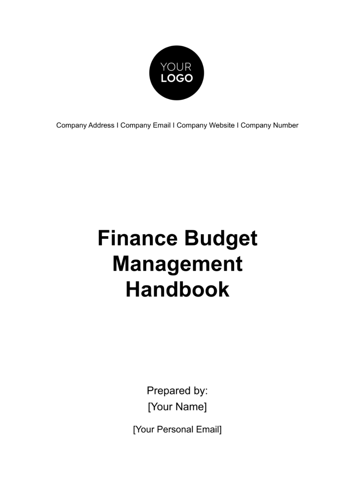 Finance Budget Management Handbook Template