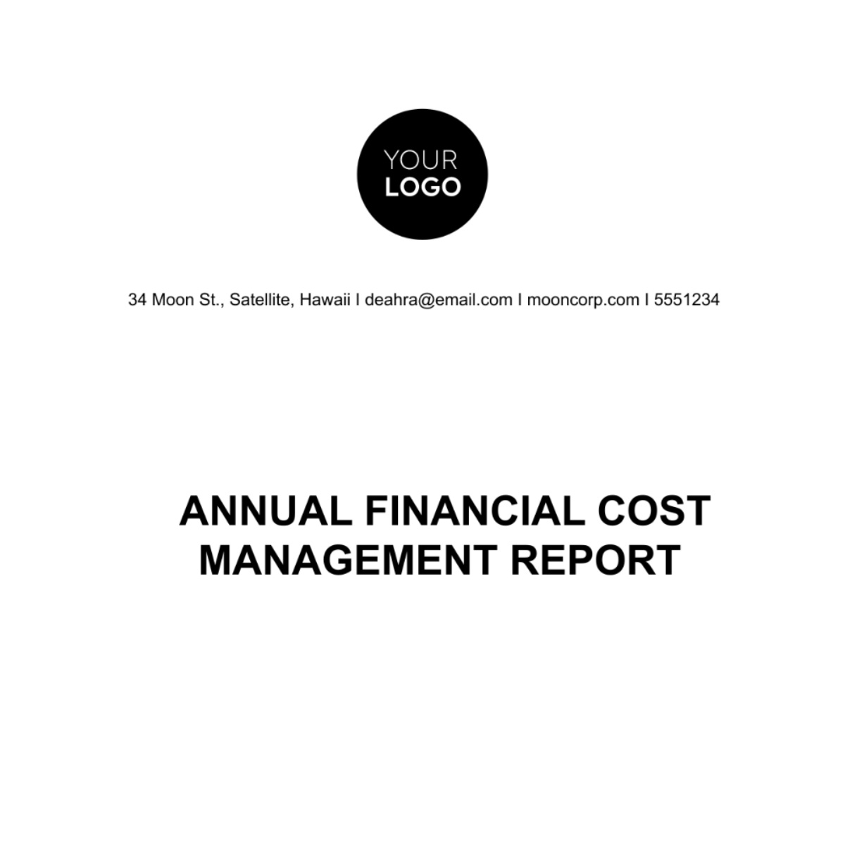 Annual Financial Cost Management Report Template - Edit Online ...