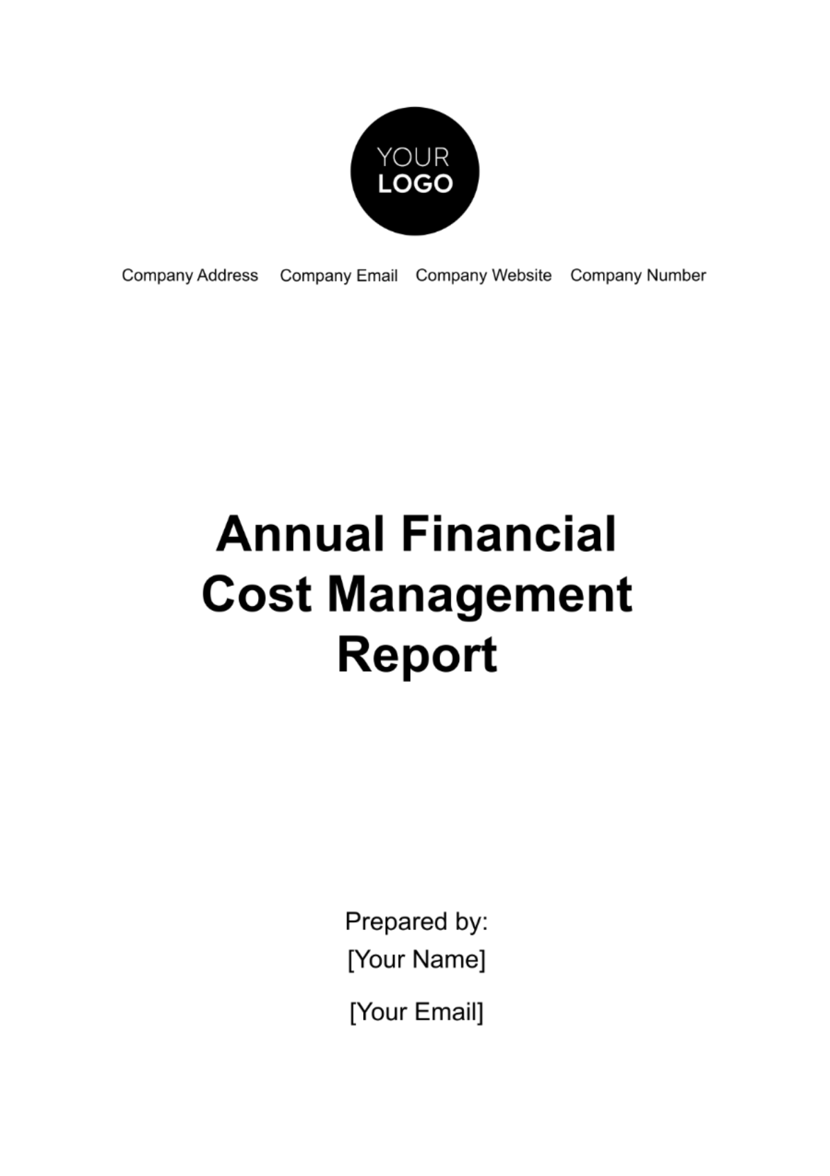 Annual Financial Cost Management Report Template