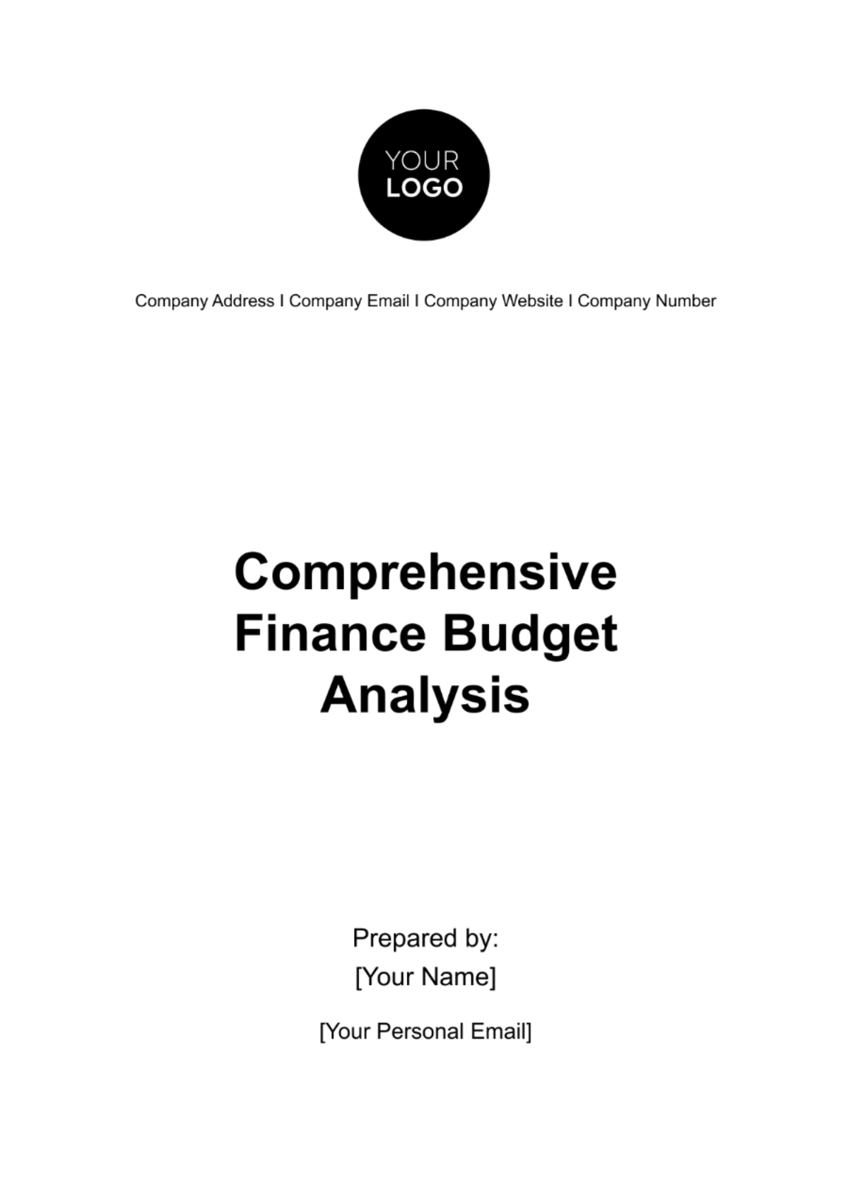 Comprehensive Finance Budget Analysis Template