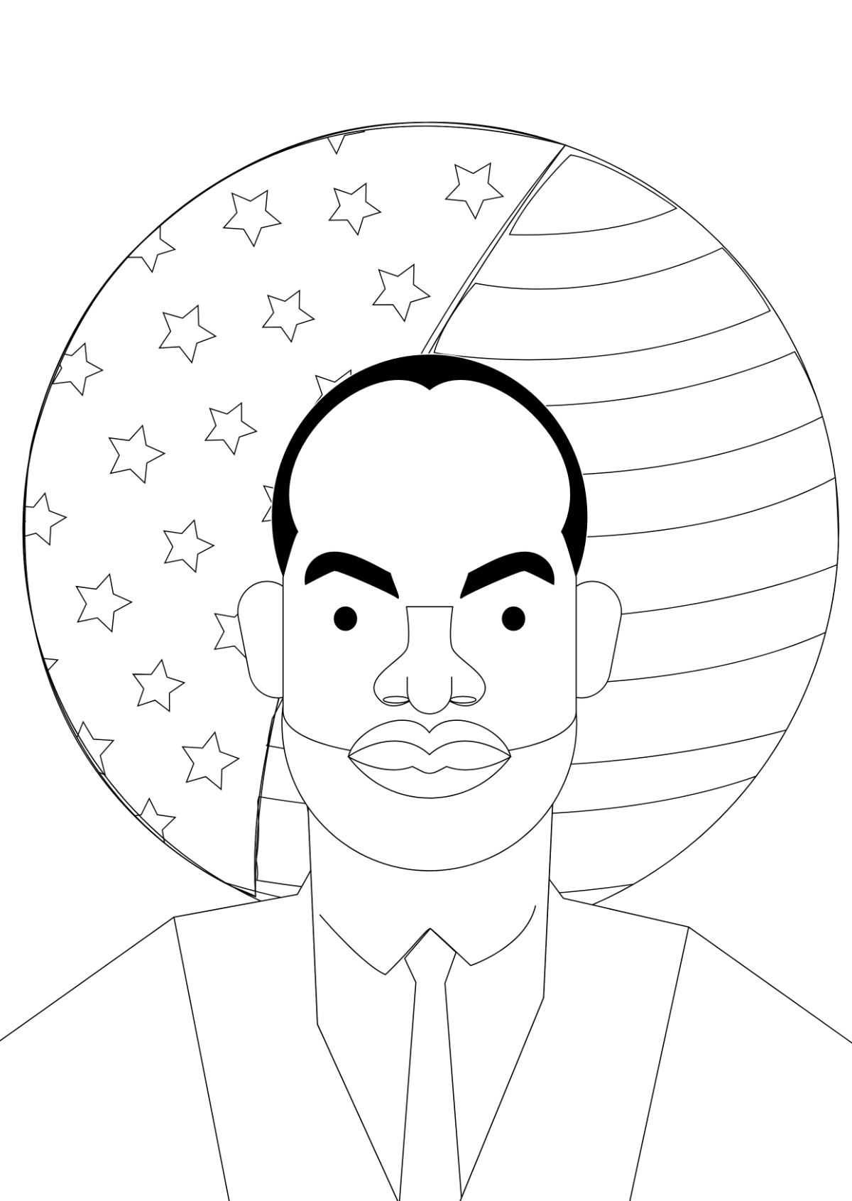 Martin Luther King Coloring Pages for Preschoolers Template