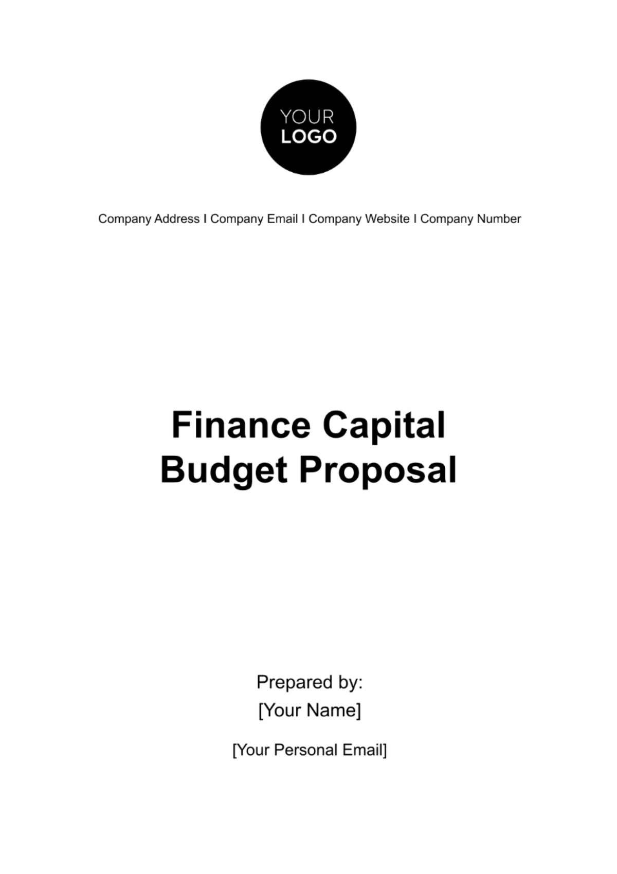 Finance Capital Budget Proposal Template
